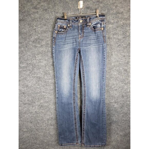 Miss Me Jeans Womens 27 Mid-Rise Bootcut K1225 M3636B41 Distressed Denim Pants - Picture 1 of 9